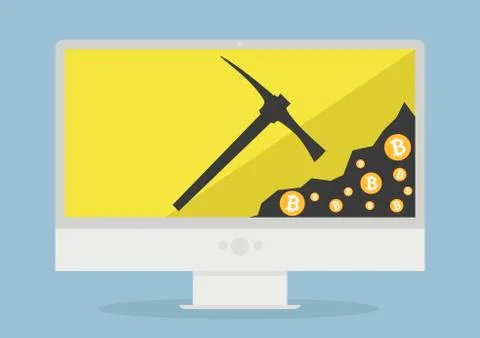 Bitcoin mining Stock Illustration