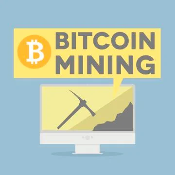 Bitcoin mining Stock Illustration