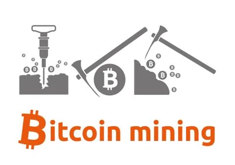 Bitcoin mining Stock Illustration