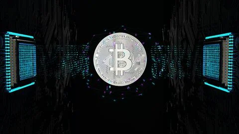 Bitcoin Mining Stock Illustration