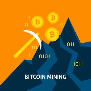 Bitcoin Mining Mattock Concept Illustrazione stock