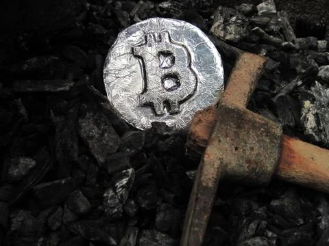 Bitcoin mining. A mine with real hardware 写真素材