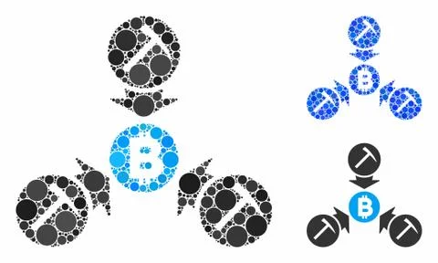 Bitcoin mining pool Composition Icon of Spheric Items Stock Illustration