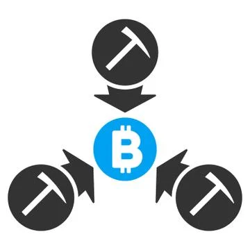 Bitcoin Mining Pool Flat Icon Stock Illustration