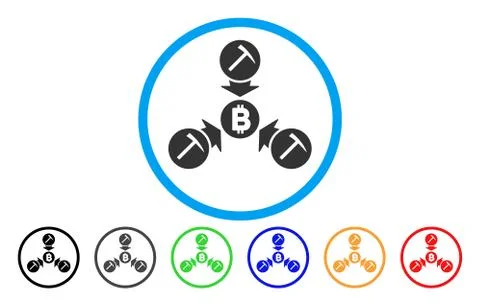 Bitcoin Mining Pool Flat Icon Stock Illustration