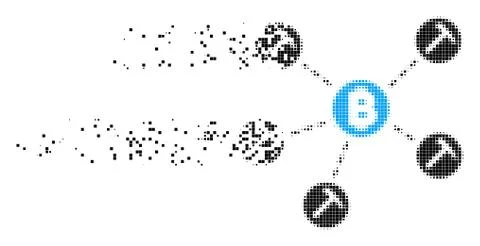 Bitcoin Mining Pool Moving Pixel Icon Stock Illustration