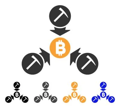 Bitcoin Mining Pool Vector Icon Stock Illustration
