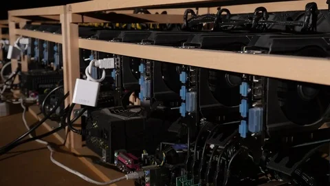 Bitcoin Mining Rig Stock Footage 81599887