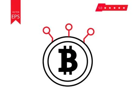 Bitcoin mining sign icon for internet money. Crypto currency symbol and coin  Stock Illustration
