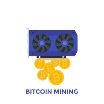 Bitcoin mining vector illustration 스톡 일러스트