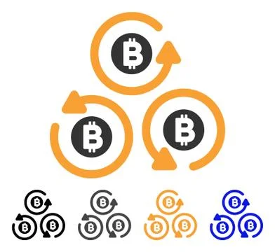 Bitcoin Mixer Rotation Vector Icon Stock Illustration