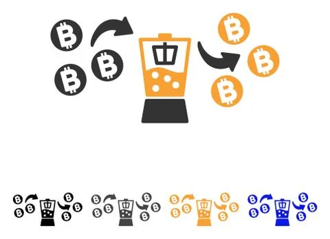 Bitcoin Mixer Vector Icon Stock Illustration