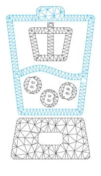 Bitcoin Mixer Vector Mesh Carcass Model Illustrazione stock