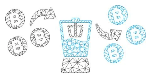 Bitcoin Mixer Vector Mesh Network Model Illustrazione stock