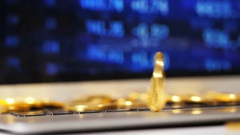 Bitcoin Model Twists and Moves to New Life Parts and Ways Using 스톡 동영상 80296899