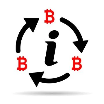 Bitcoin money change shadow icon, trade cash information web symbol, convert Stock Illustration
