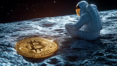 Bitcoin to the moon Stock Footage 294194339