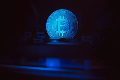 Bitcoin on the motherboard , computer hardware Stock Photos