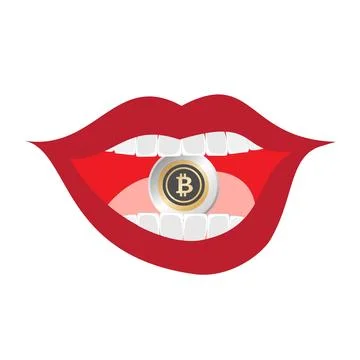 Bitcoin mouth Stock Illustration