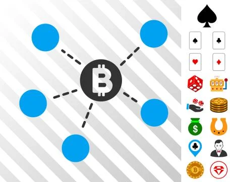 Bitcoin Net Structure Icon with Bonus Illustrazione stock