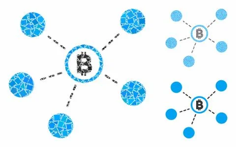 Bitcoin network Composition Icon of Tremulant Elements Ilustración de archivo