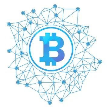 Bitcoin network concept Illustrazione stock