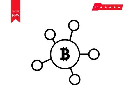 Bitcoin network icon, Bitcoin sign for internet money. Crypto currency symbol Stock Illustration