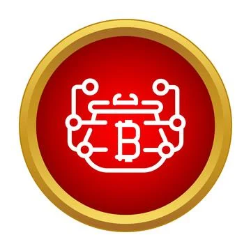 Bitcoin network icon in a central digital wallet 스톡 일러스트