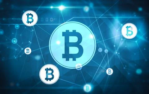 Bitcoin network matrix Stock Illustration