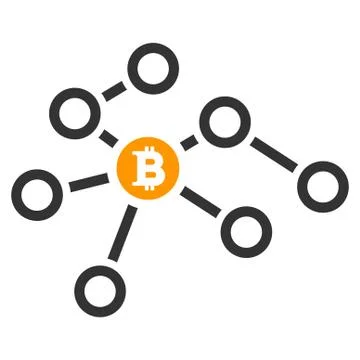 Bitcoin Network Nodes Flat Icon Illustrazione stock