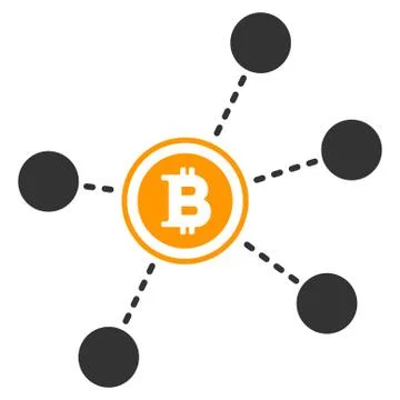 Bitcoin Network Nodes Flat Icon Illustrazione stock