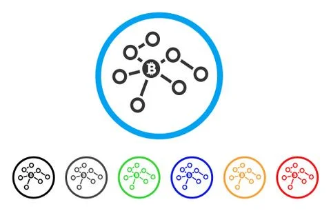 Bitcoin Network Nodes Rounded Icon イラスト素材