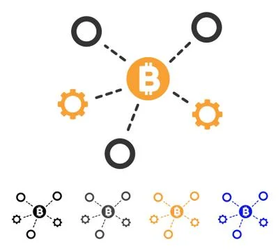 Bitcoin Network Nodes Vector Icon 스톡 일러스트