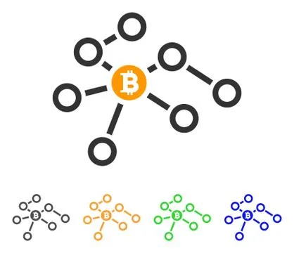 Bitcoin Network Nodes Vector Icon 스톡 일러스트