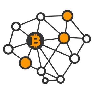 Bitcoin Network Structure Flat Icon Illustrazione stock