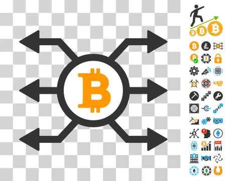 Bitcoin Node Cashout Icon with Bonus Stock Illustration