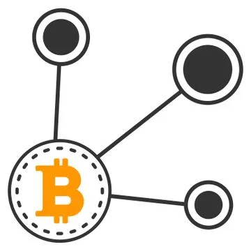 Bitcoin Node Connect Flat Icon Stock Illustration
