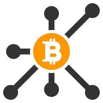 Bitcoin Node Flat Icon Stock Illustration