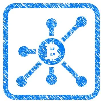 Bitcoin Node Framed Stamp Stock Illustration