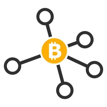 Bitcoin Node Links Flat Icon Vector Stock Illustration