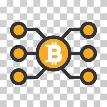 Bitcoin Node Links Vector Icon Stock Illustration