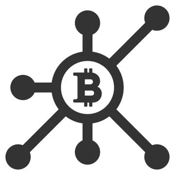 Bitcoin Node Network Flat Icon Stock Illustration