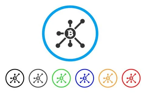 Bitcoin Node Rounded Icon Stock Illustration