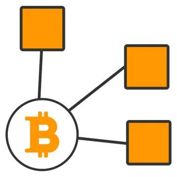 Bitcoin Nodes Flat Icon 스톡 일러스트