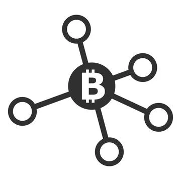 Bitcoin Nodes Flat Icon Image Illustrazione stock