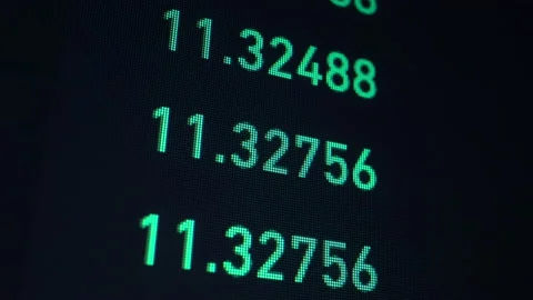 Bitcoin numbers display 03 Stock Footage 151358508