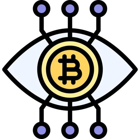 Bitcoin obsession icon, Cryptocurrency related vector Stock Illustration