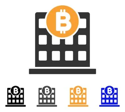 Bitcoin Office Building Vector Icon Ilustración de archivo