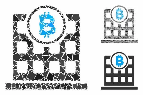 Bitcoin office Composition Icon of Rough Elements 스톡 일러스트