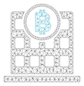 Bitcoin Office Vector Mesh 2D Model 스톡 일러스트